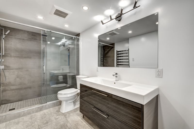Modern Bathroom with Large Mirrors